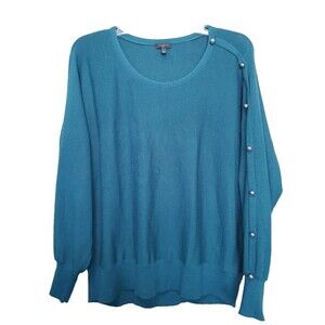 Talbots Petites Wool Blend Green Dolman Sleeve Sweater w/Button Detail Size XLP